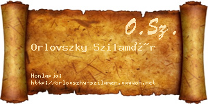 Orlovszky Szilamér névjegykártya